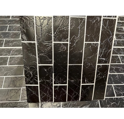 Set 5 Bucati tapet autoadeziv 3D 30X60 cm model caramida culoare neagra