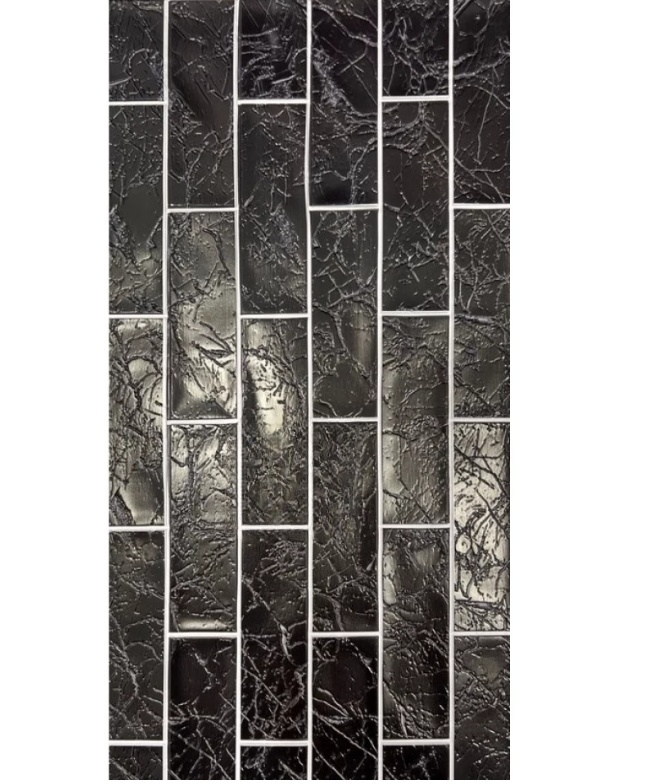 Set 10 Bucati tapet autoadeziv 3D 30X60 cm model caramida culoare neagra