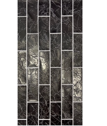 Set 10 Bucati tapet autoadeziv 3D 30X60 cm model caramida culoare neagra