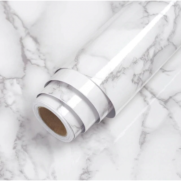 Folie autoadeziva imitatie marmura alba 60 x 200 cm