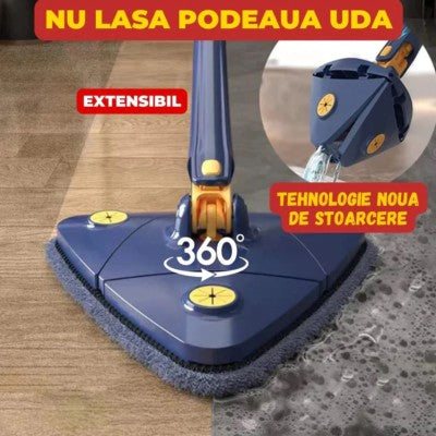Mop inovativ CleanMaster, de mana, reglabil, rotire 360, triunghi