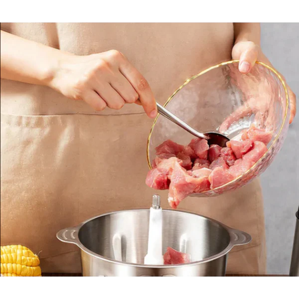 Tocator electric capacitate bol 3L, pentru carne si legume, 4 lame inox, 2 viteze