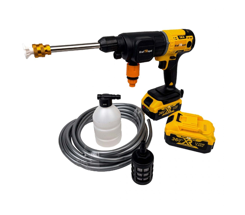 Trusa KrafTRoyal 5 in 1, 36V, 8Ah, 2 Acumulatori, Autofiletanta, Impact, Flex, Rotopercutor, Pistol De Spalat