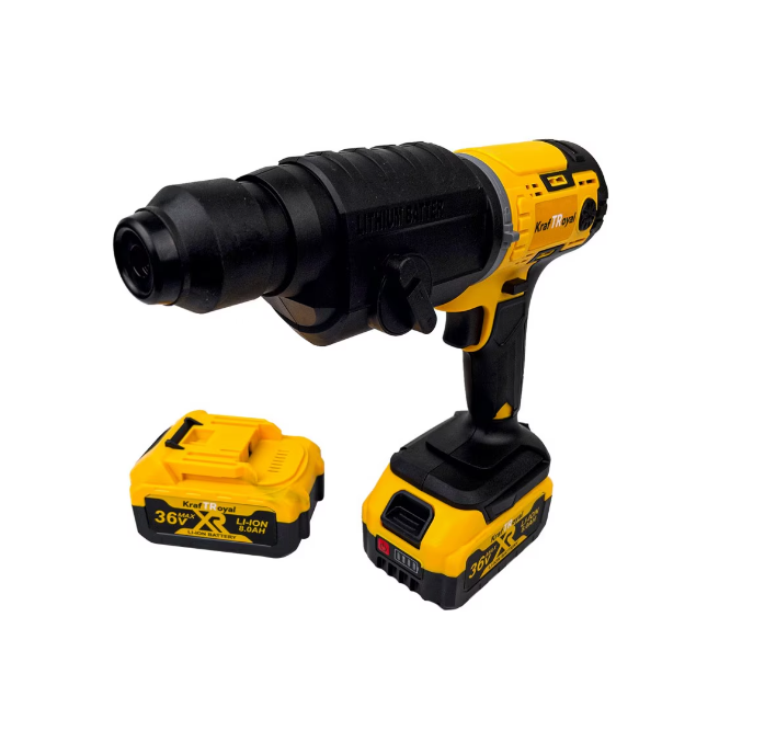 Trusa KrafTRoyal 5 in 1, 36V, 8Ah, 2 Acumulatori, Autofiletanta, Impact, Flex, Rotopercutor, Pistol De Spalat