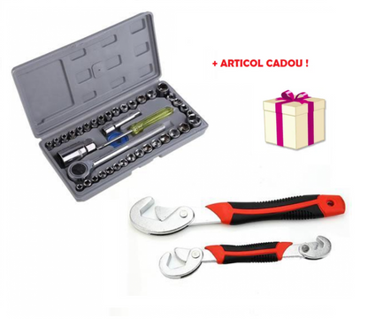 Trusa cu 40 chei tubulare + Set doua chei universale + ARTICOL CADOU!