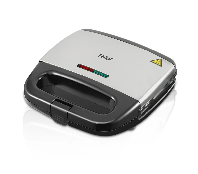 Aparat de Facut Gofre, RAF, 750W, Reglarea Automata a Temperaturii, Negru-Argintiu